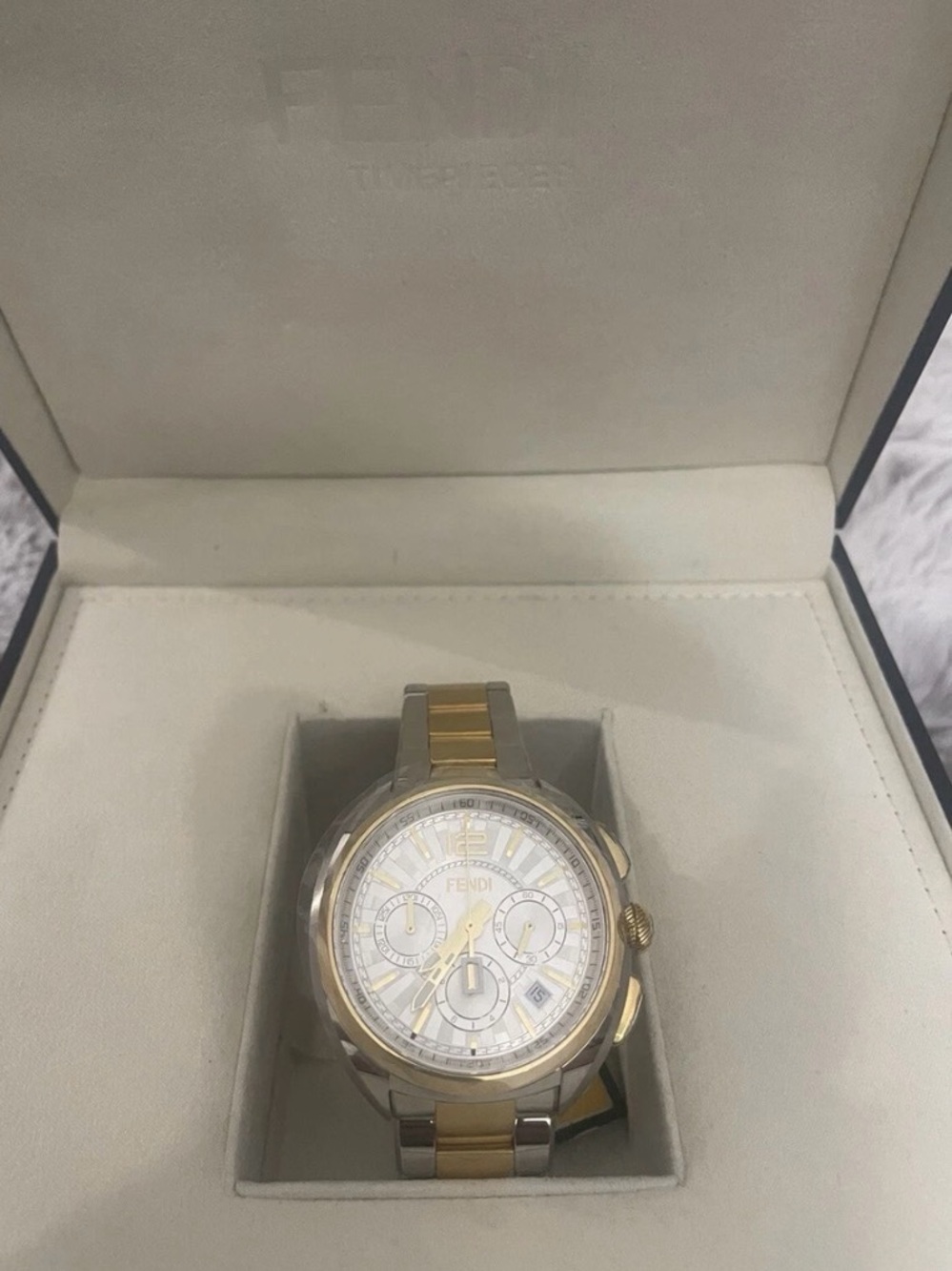 Fendi Two-Tone Gold and Silver Stainless Chronograph Watch - Picture 7 of 13